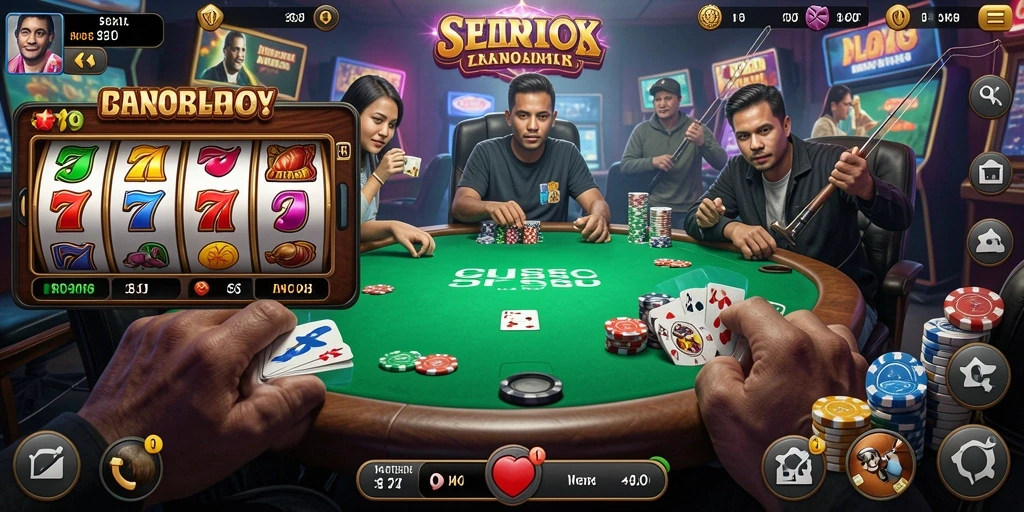 Tangkapan layar interaksi antar pemain dalam game.